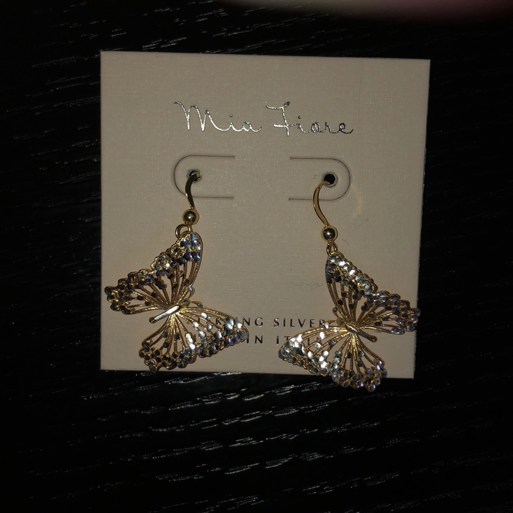 Sterling silver butterfly earring